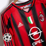 AC Milan 2004- 05 Kaka Long Sleeve Home Kit (YL)
