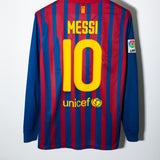 Barcelona 2011-12 Messi Long Sleeve Home Kit (M)