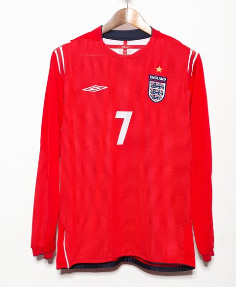 England 2004 Beckham Long Sleeve Away Kit (L)