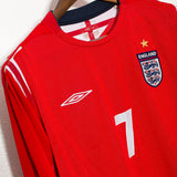 England 2004 Beckham Long Sleeve Away Kit (L)