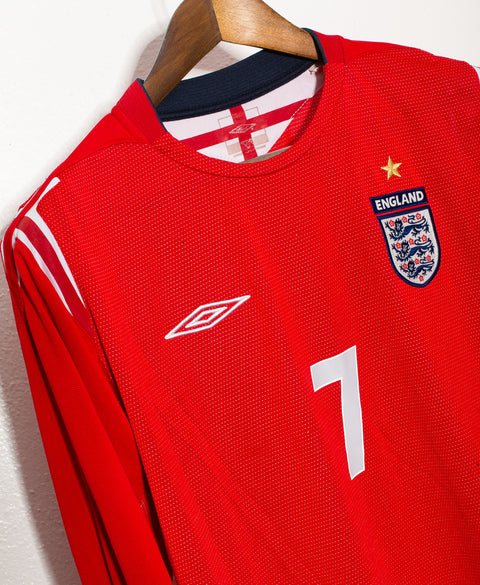 England 2004 Beckham Long Sleeve Away Kit (L)