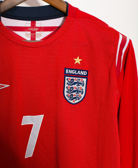 England 2004 Beckham Long Sleeve Away Kit (L)