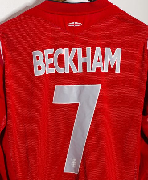 England 2004 Beckham Long Sleeve Away Kit (L)