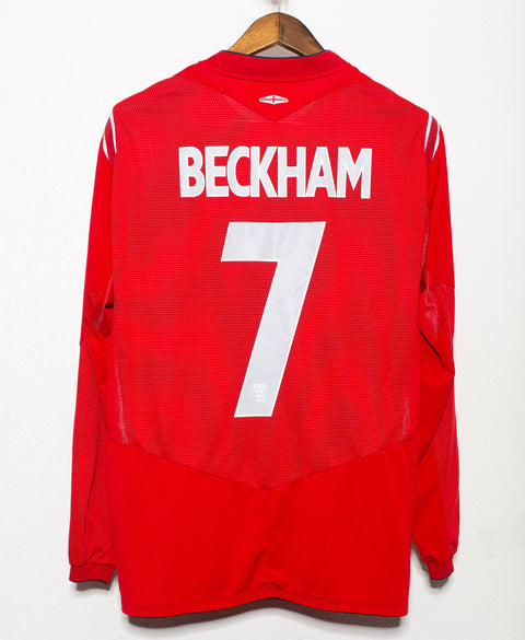 England 2004 Beckham Long Sleeve Away Kit (L)