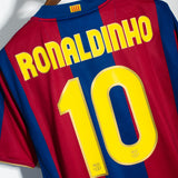 Barcelona 2007-08 Ronaldinho Home Kit (L)