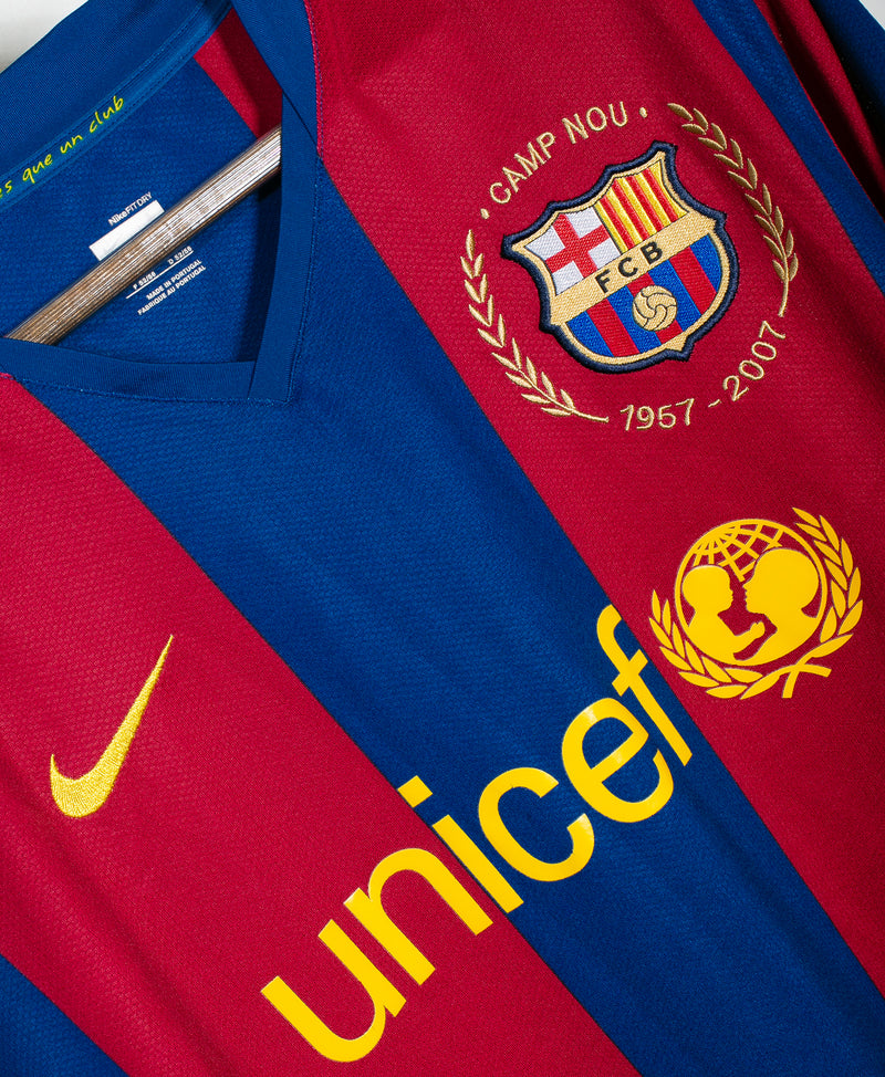 Barcelona 2007-08 Ronaldinho Home Kit (L)