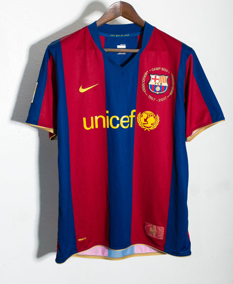 Barcelona 2007-08 Ronaldinho Home Kit (L)