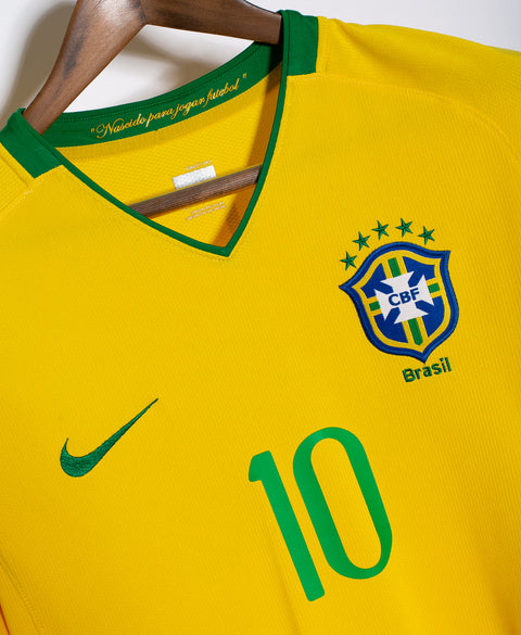 Brazil 2008 Ronaldinho Home Kit (M)