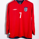 England 2002 Beckham Long Sleeve Away Kit (L)