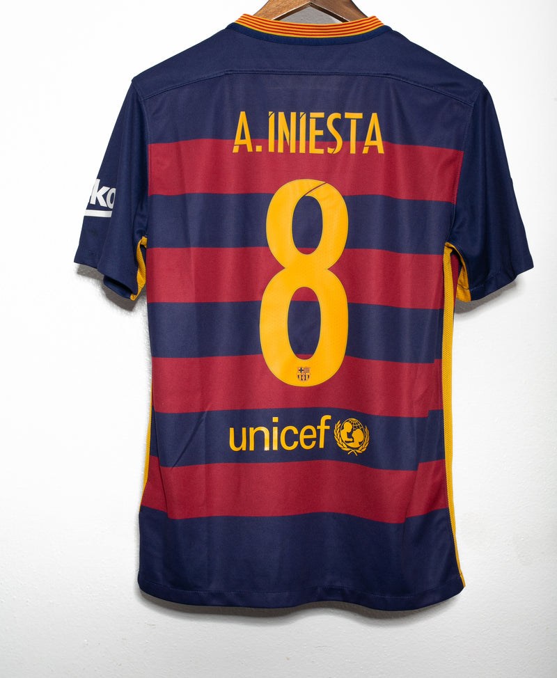 Barcelona 2015 16 Iniesta Home Kit M Saturdays Football