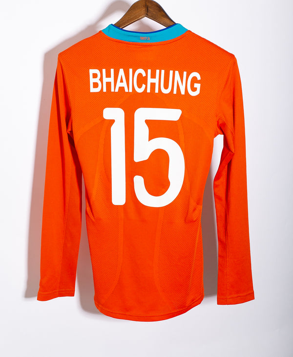 India 2008 Bhaichung Player Issue Long Sleeve Away Kit (M)