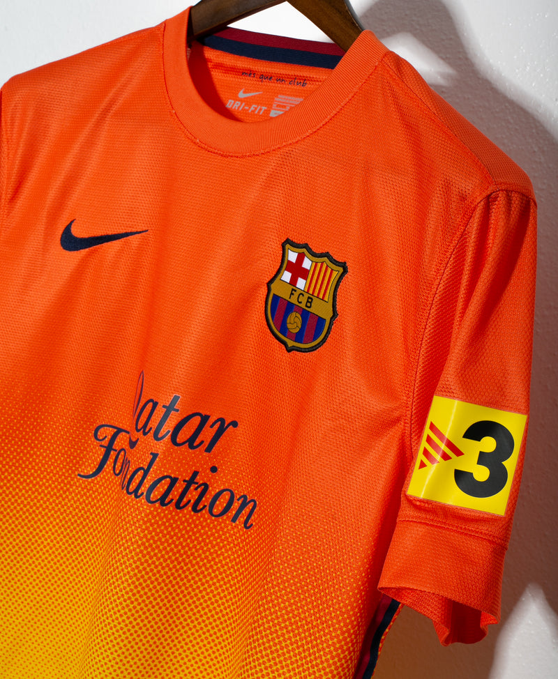 FC Barcelona 2012 - 2013 Away Jersey #10 Messi Nike Orange Shirt Size S  Football