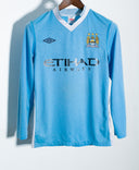 Manchester City 2011-12 Silva Long Sleeve Home Kit (S)