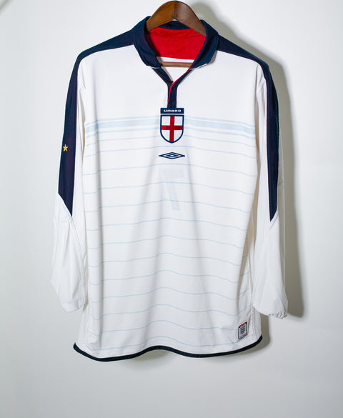 England 2004 Beckham Long Sleeve Home Kit (M)