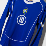 Brazil 2004 Ronaldinho Long Sleeve Away Kit (S)