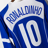Brazil 2004 Ronaldinho Long Sleeve Away Kit (S)
