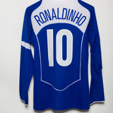 Brazil 2004 Ronaldinho Long Sleeve Away Kit (S)