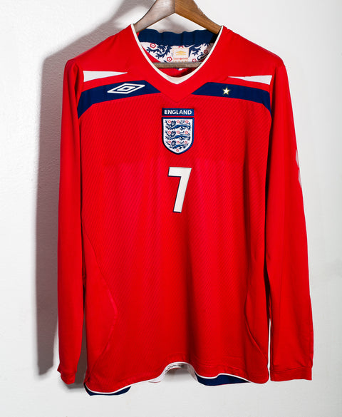 England 2008 Beckham Long Sleeve Away Kit (XL)