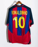 Barcelona 2003-04 Ronaldinho Home Kit (L)