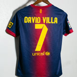 Barcelona 2012-13 David Villa Home Kit (YXL)
