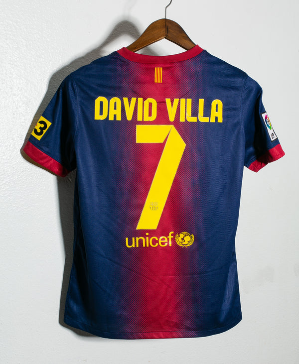 Barcelona 2012-13 David Villa Home Kit (YXL)