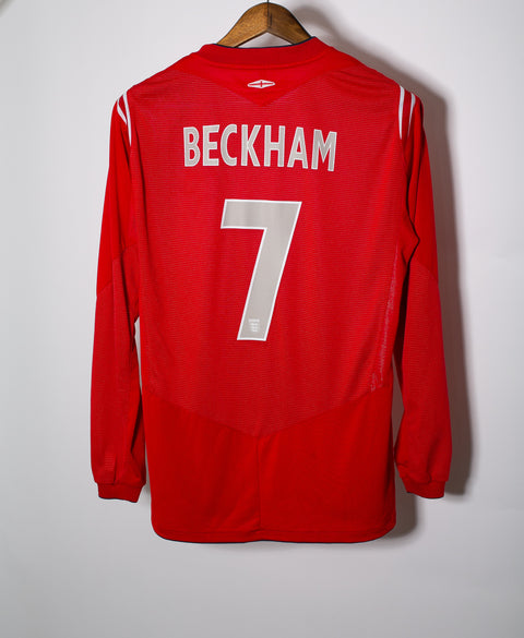 England 2004 Beckham Long Sleeve Away Kit (M)