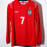 England 2004 Beckham Long Sleeve Away Kit (M)