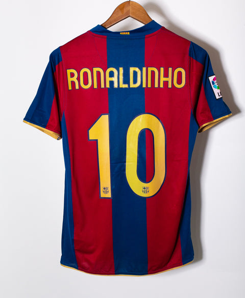 Barcelona 2007-08 Ronaldinho Home Kit (S)