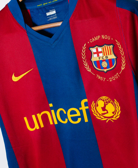 Barcelona 2007-08 Ronaldinho Home Kit (S)