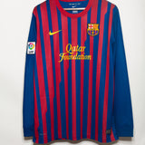 Barcelona 2011-12 Iniesta Long Sleeve Home Kit (XL)