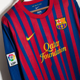 Barcelona 2011-12 Iniesta Long Sleeve Home Kit (XL)