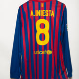 Barcelona 2011-12 Iniesta Long Sleeve Home Kit (XL)