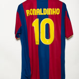 Barcelona 2007-08 Ronaldinho Home Kit (2XL)