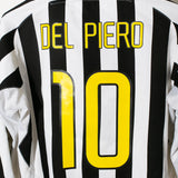 Juventus 2003-04 Del Piero Long Sleeve Home Kit (M)