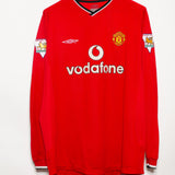 Manchester United 2001-02 Cole Long Sleeve Home Kit (2XL)