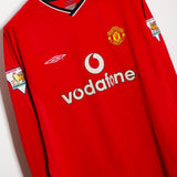 Manchester United 2001-02 Cole Long Sleeve Home Kit (2XL)