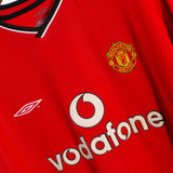 Manchester United 2001-02 Cole Long Sleeve Home Kit (2XL)