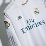 Real Madrid 2015-16 Ronaldo Long Sleeve Home Kit (M)