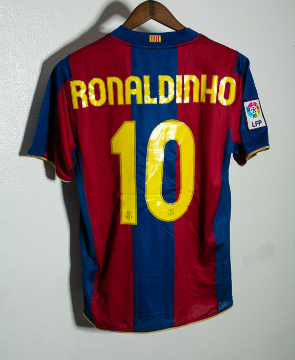 Barcelona 2007-08 Ronaldinho Home Kit (S)