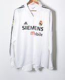 Real Madrid 2004-05 Zidane Player Issue Long Sleeve Home Kit (2XL)
