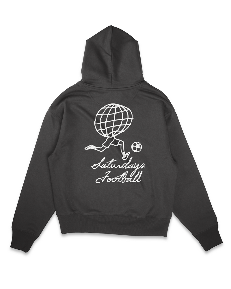 Saturdays Football Worldwide Hoodie in Faded Black