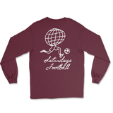 Worldwide Long Sleeve T Shirt - Maroon