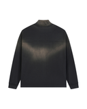 Sun Fade Raw Edge Quarter-Zip Sweatshirt