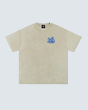 Italia 90 Snow Washed Oversized Cotton T-Shirt - Khaki Ash