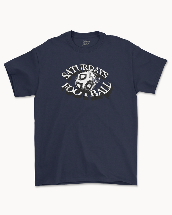 Distressed Logo T Shirt - Navy