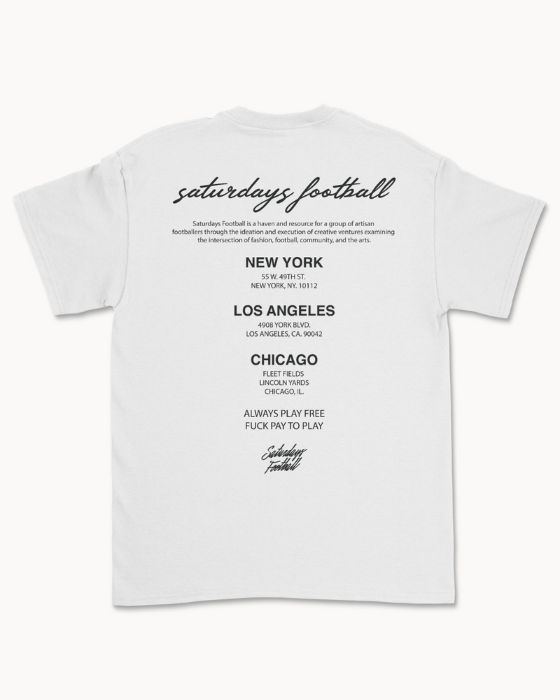 Saturdays Football City T Shirt - White