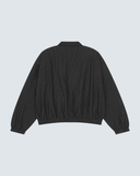 Unisex Striped Full-Zip Track Jacket - Black