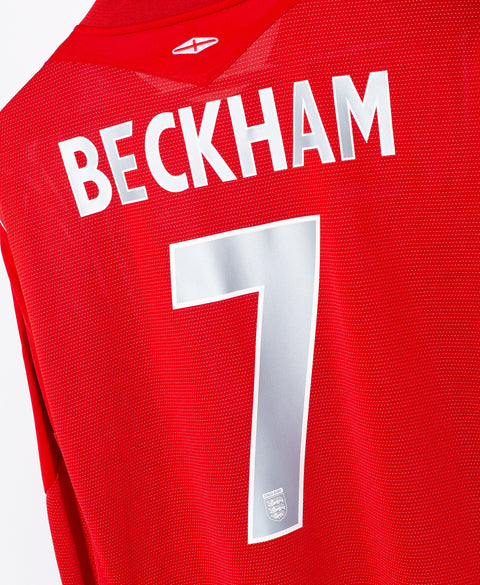 England 2004 Beckham Long Sleeve Away Kit (2XL)