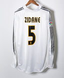 Real Madrid 2004-05 Zidane Player Issue Long Sleeve Home Kit (2XL)