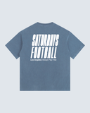 Los Angeles Vintage Washed Oversized Cotton T-Shirt - Royal Blue